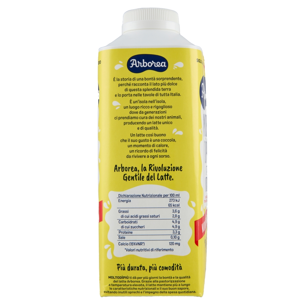 Arborea Molto DìPiù Latte Intero Pastorizzato a Temperatura Elevata 750 ml